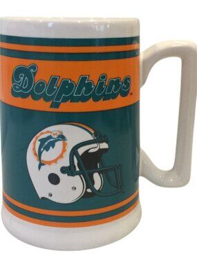 Miami Dolphins Russ Berrie NFL 5" Tankard Stein #6959 Ceramic